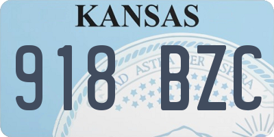KS license plate 918BZC