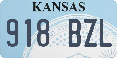KS license plate 918BZL