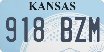 KS license plate 918BZM