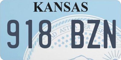 KS license plate 918BZN