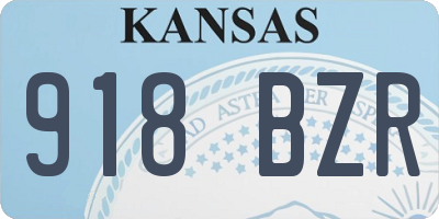 KS license plate 918BZR