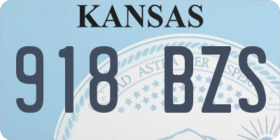 KS license plate 918BZS