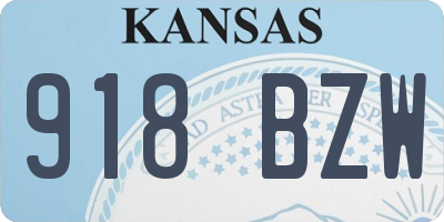 KS license plate 918BZW