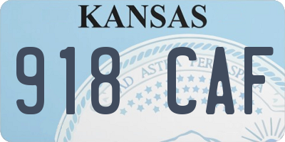 KS license plate 918CAF