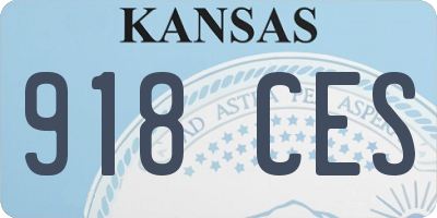 KS license plate 918CES
