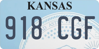 KS license plate 918CGF