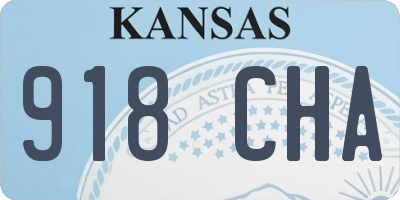 KS license plate 918CHA