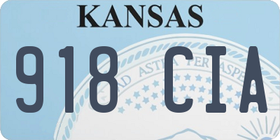 KS license plate 918CIA
