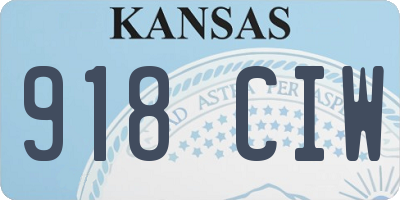 KS license plate 918CIW