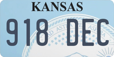 KS license plate 918DEC