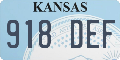 KS license plate 918DEF
