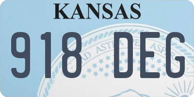 KS license plate 918DEG
