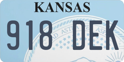 KS license plate 918DEK