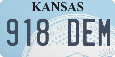 KS license plate 918DEM