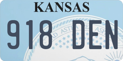 KS license plate 918DEN