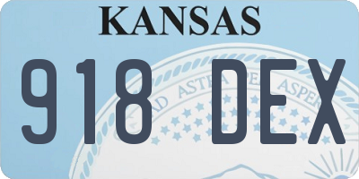 KS license plate 918DEX