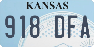 KS license plate 918DFA