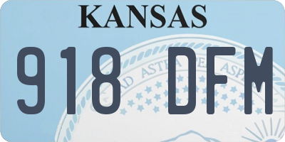 KS license plate 918DFM