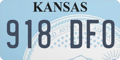 KS license plate 918DFO