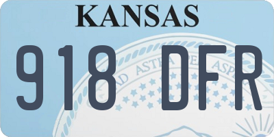 KS license plate 918DFR