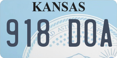 KS license plate 918DOA