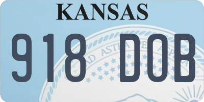 KS license plate 918DOB