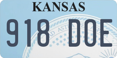 KS license plate 918DOE