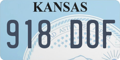 KS license plate 918DOF
