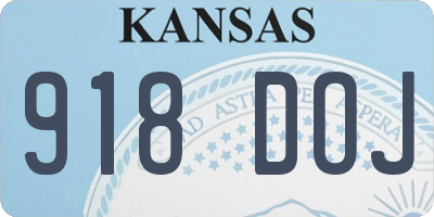 KS license plate 918DOJ