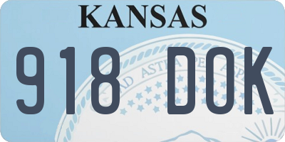 KS license plate 918DOK