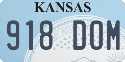 KS license plate 918DOM
