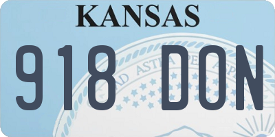 KS license plate 918DON