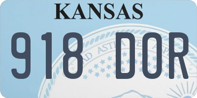 KS license plate 918DOR