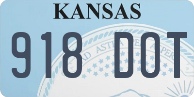 KS license plate 918DOT
