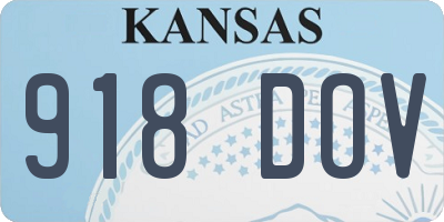 KS license plate 918DOV