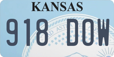 KS license plate 918DOW