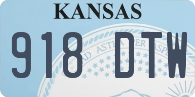 KS license plate 918DTW
