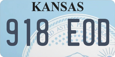 KS license plate 918EOD