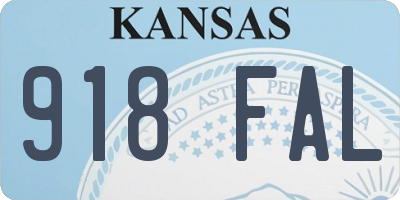 KS license plate 918FAL