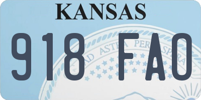 KS license plate 918FAO