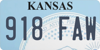 KS license plate 918FAW