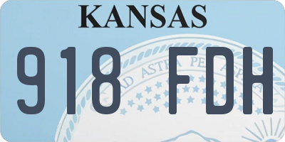 KS license plate 918FDH
