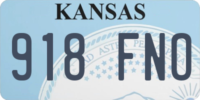 KS license plate 918FNO