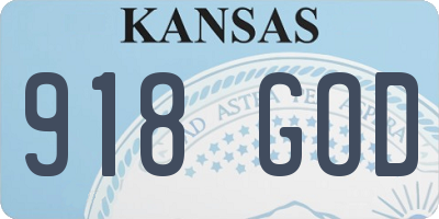 KS license plate 918GOD