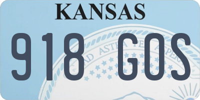 KS license plate 918GOS