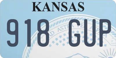 KS license plate 918GUP
