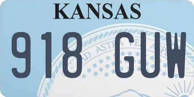 KS license plate 918GUW