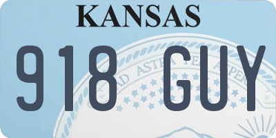 KS license plate 918GUY