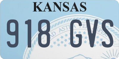 KS license plate 918GVS