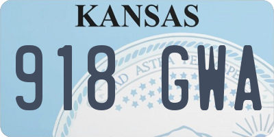 KS license plate 918GWA
